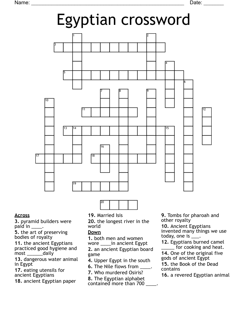 Egyptian crossword