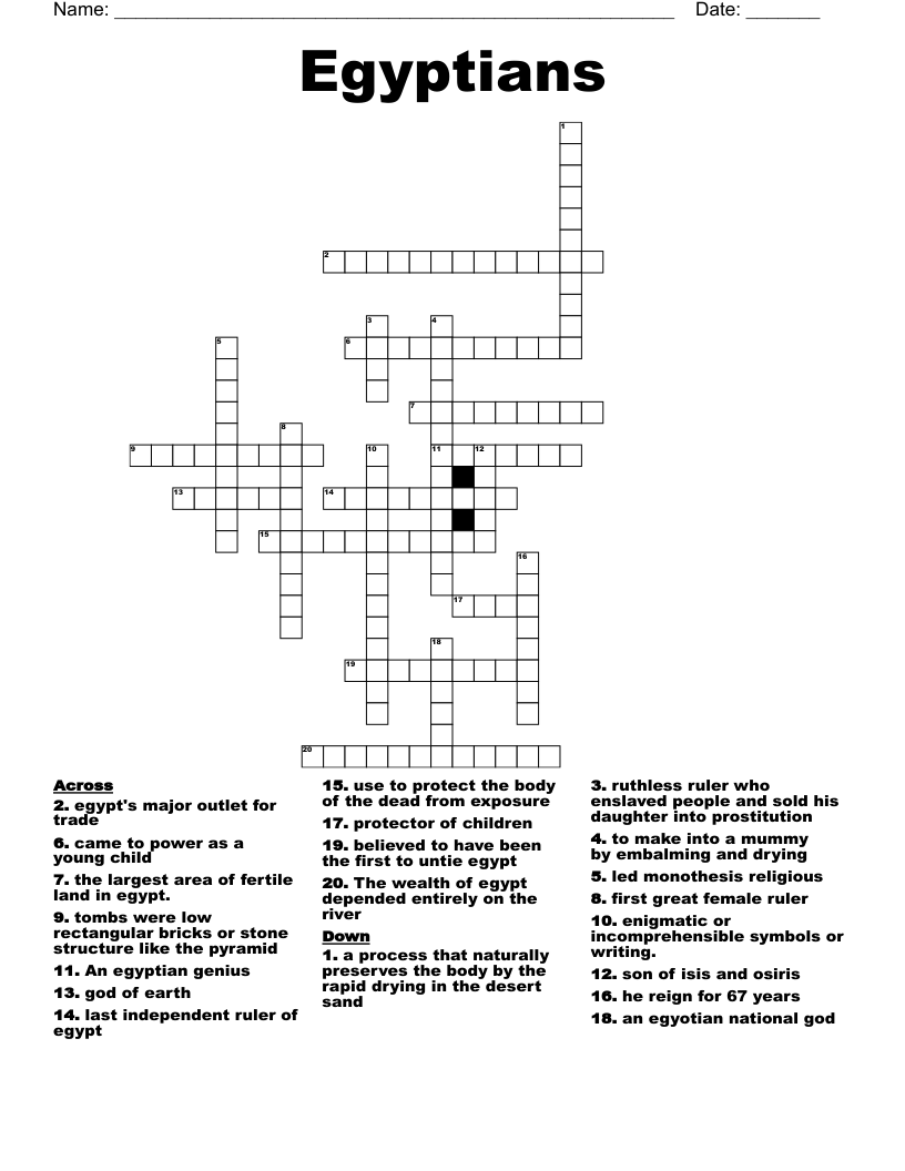 Egyptians Crossword