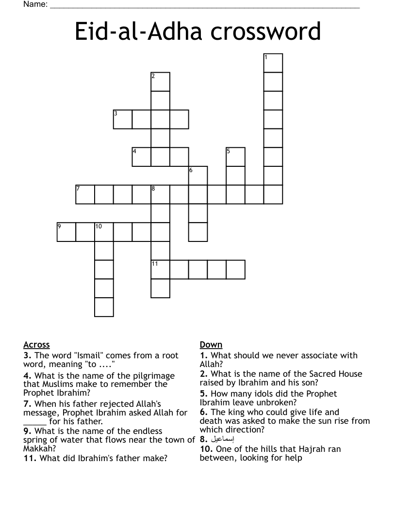 Eid-al-Adha crossword