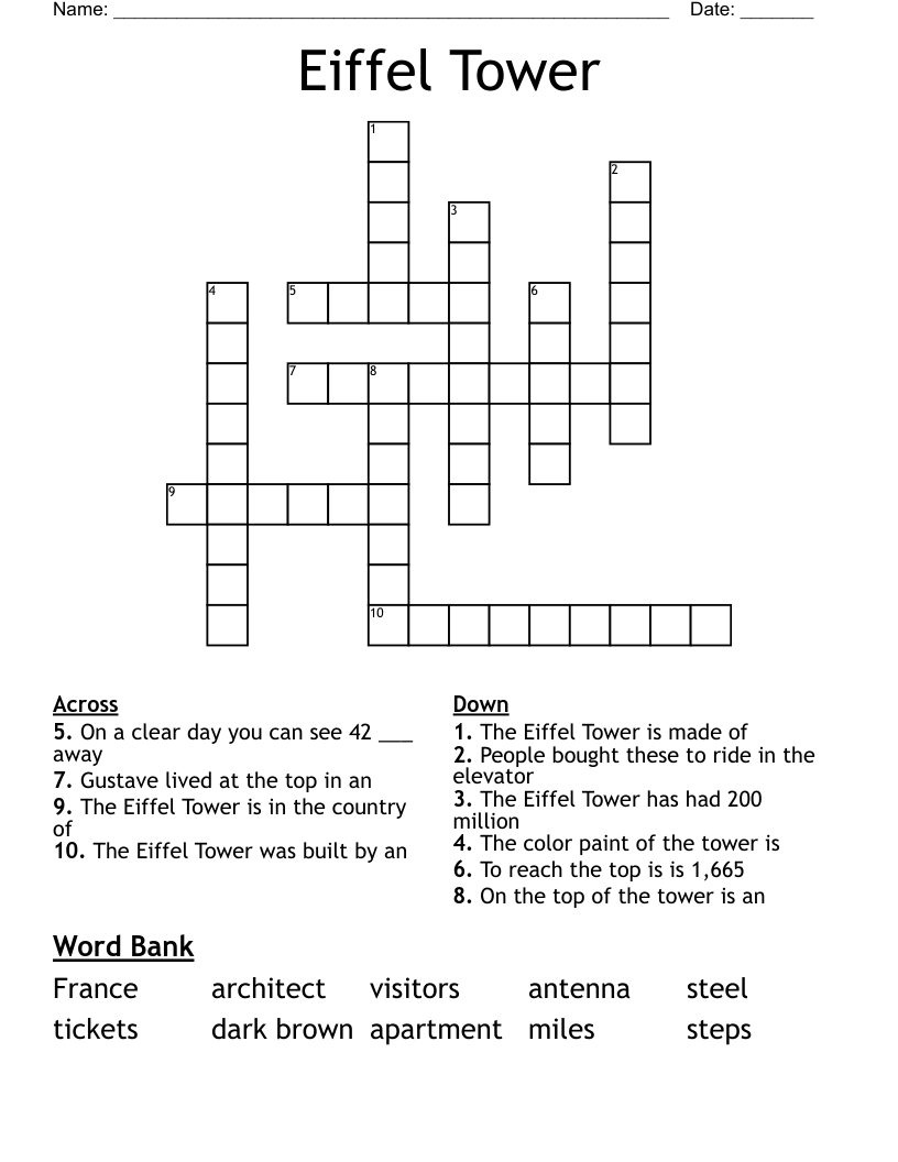 Eiffel Tower Crossword
