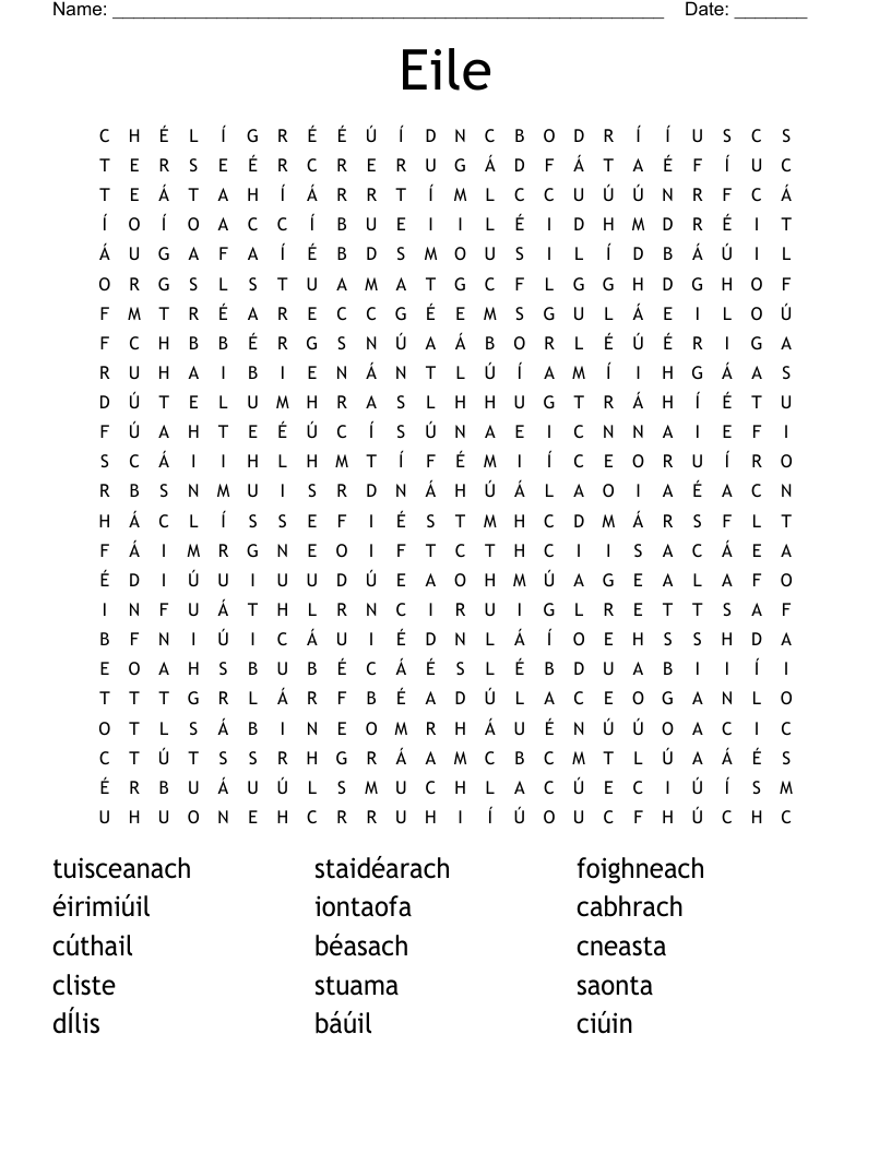 Eile Word Search