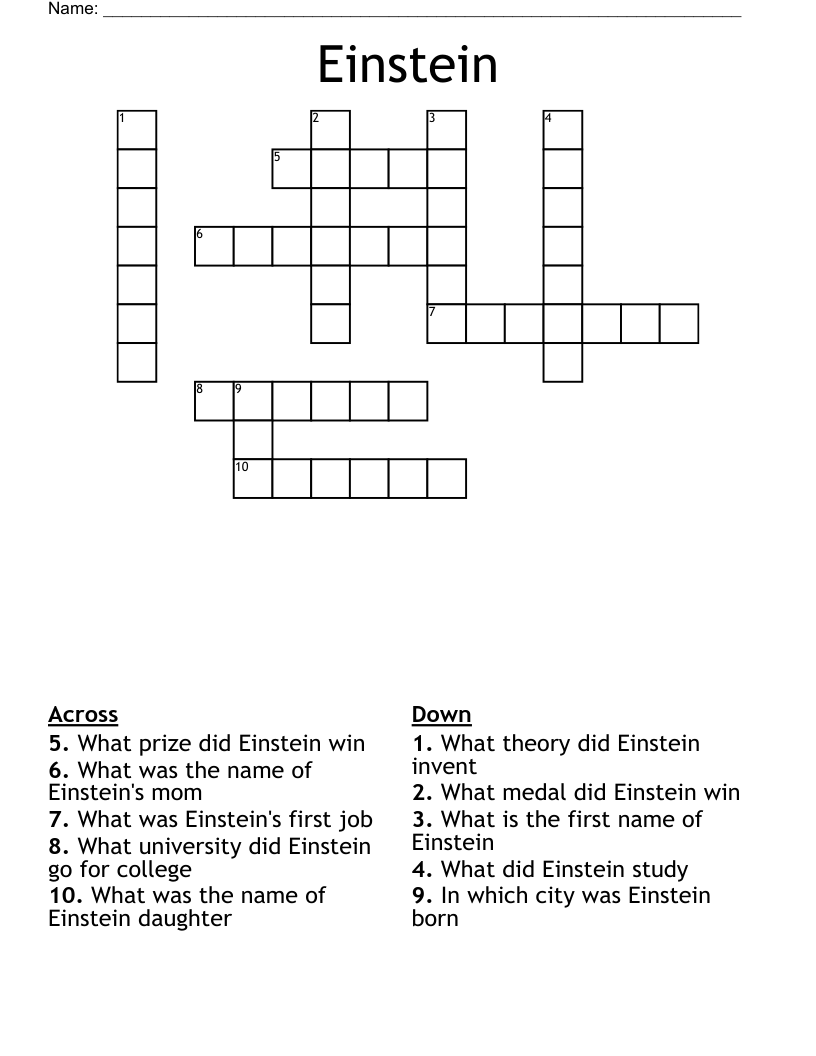 Einstein Crossword