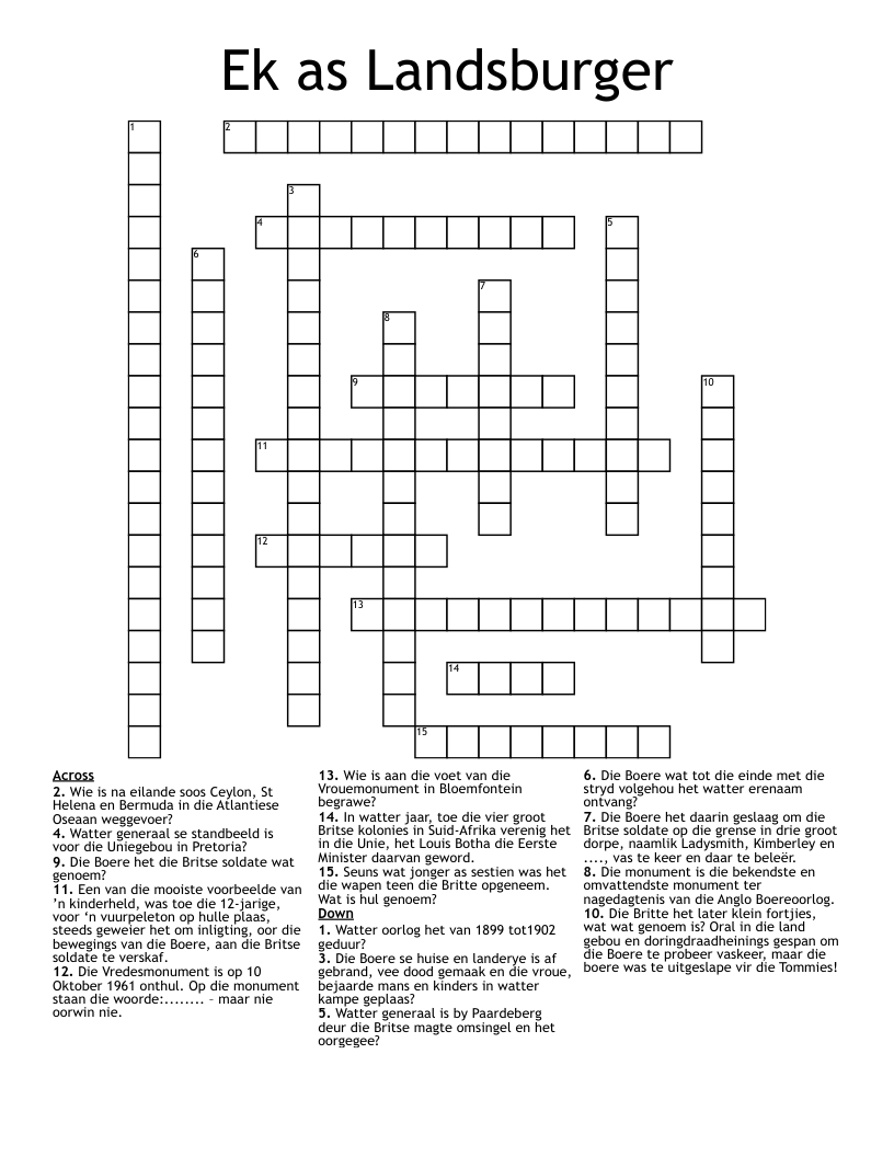 Ek as Landsburger Crossword