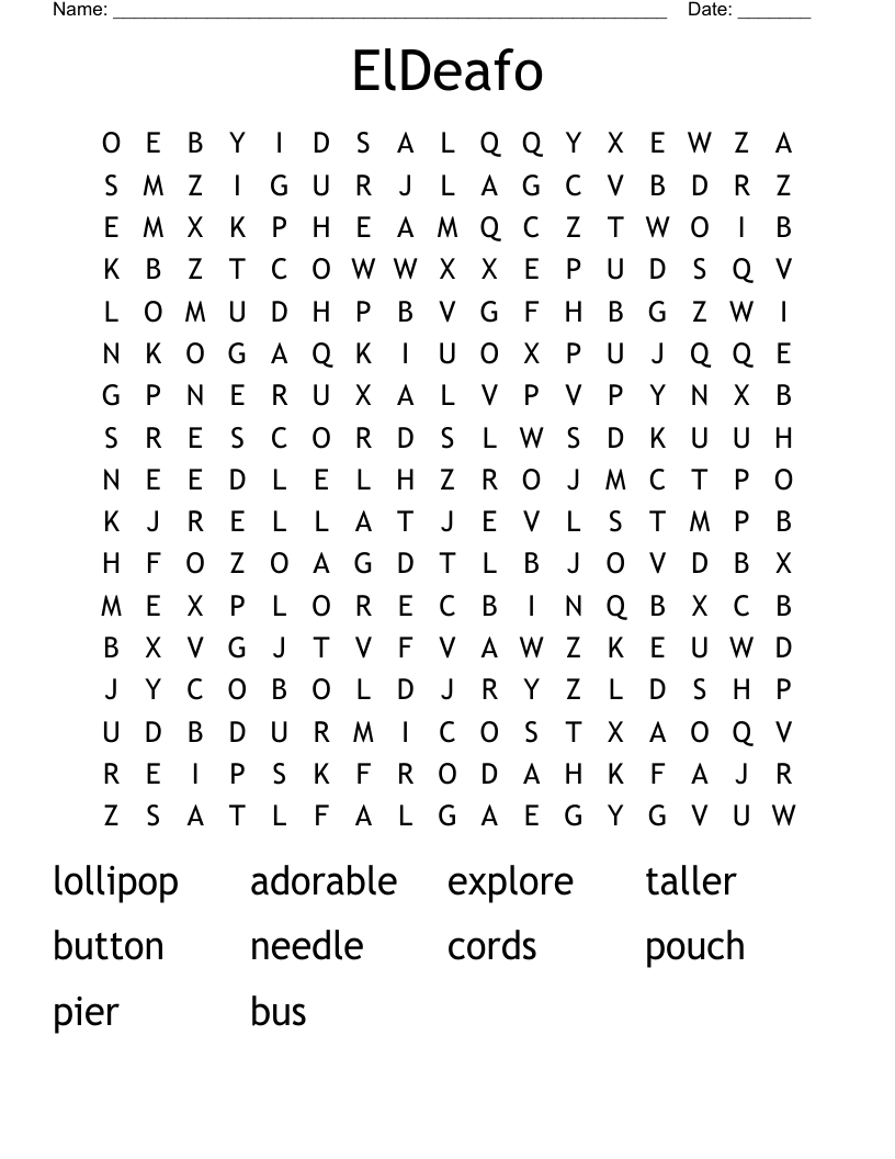 ElDeafo Word Search