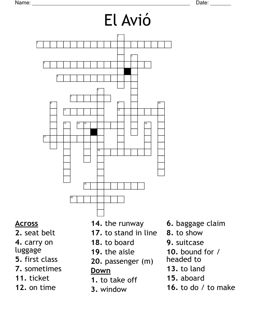 El Avió Crossword