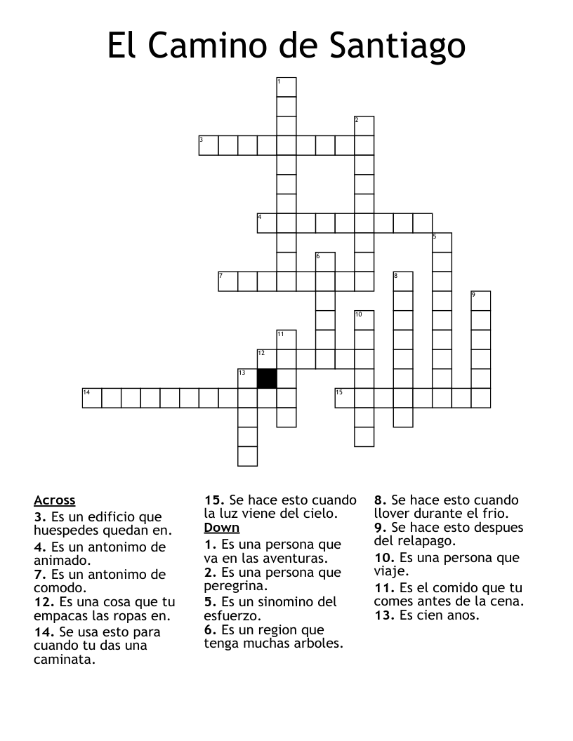 El Camino de Santiago Crossword