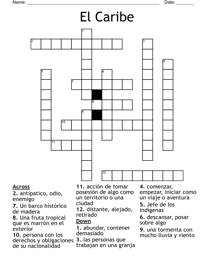 El Caribe Crossword