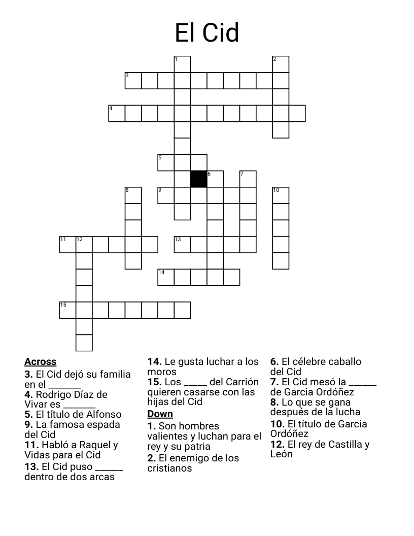 El Cid Crossword