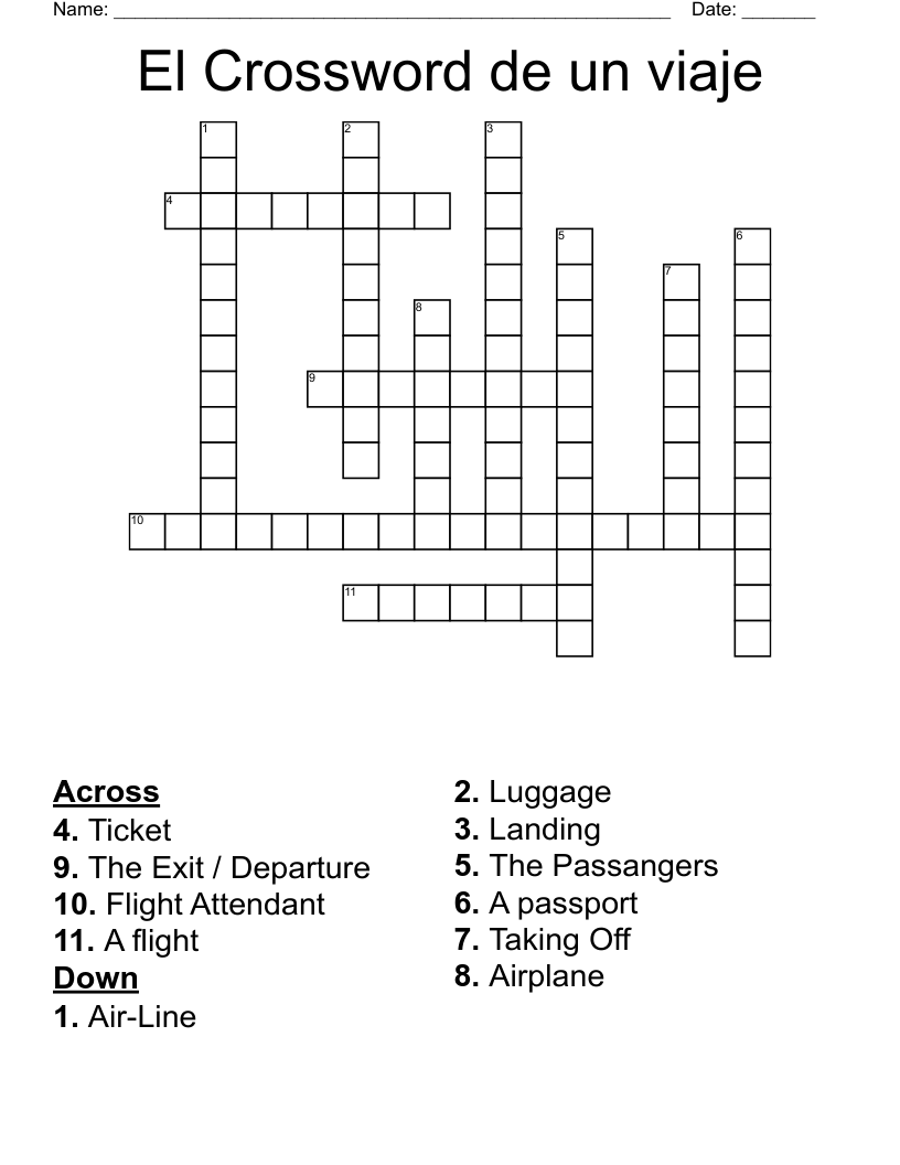 El Crossword de un viaje 