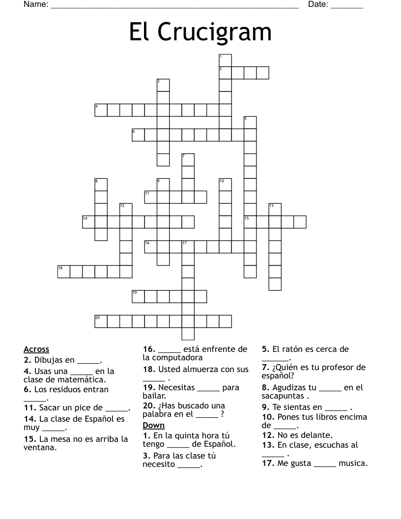 El Crucigram Crossword