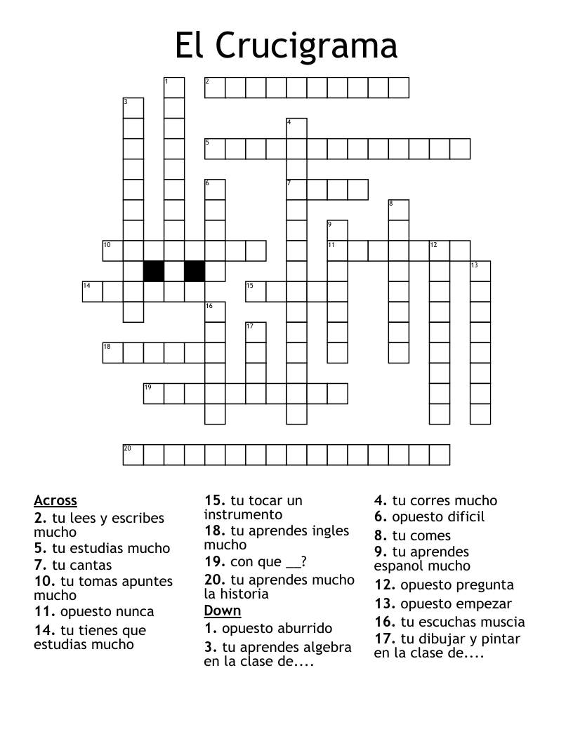 El Crucigrama Crossword