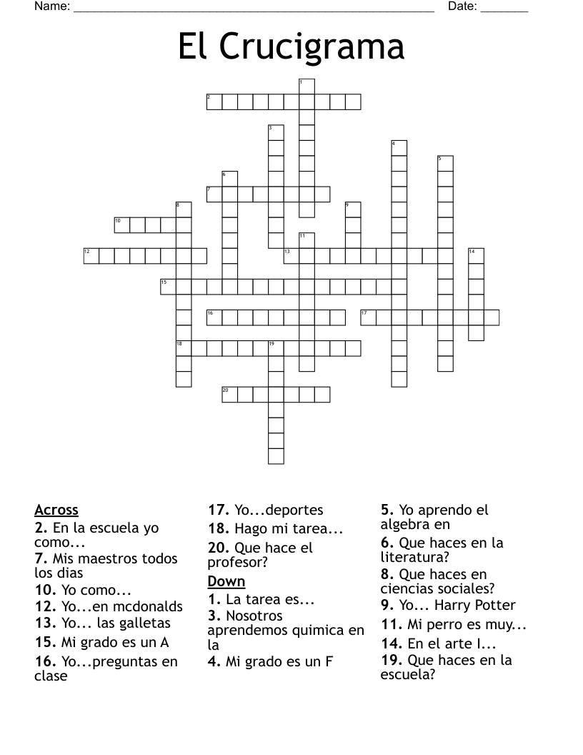 El Crucigrama  Crossword