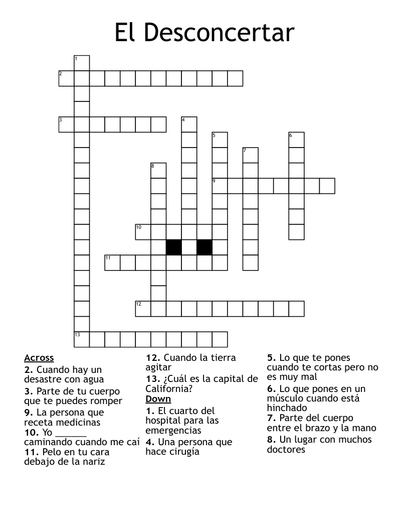 El Desconcertar  Crossword
