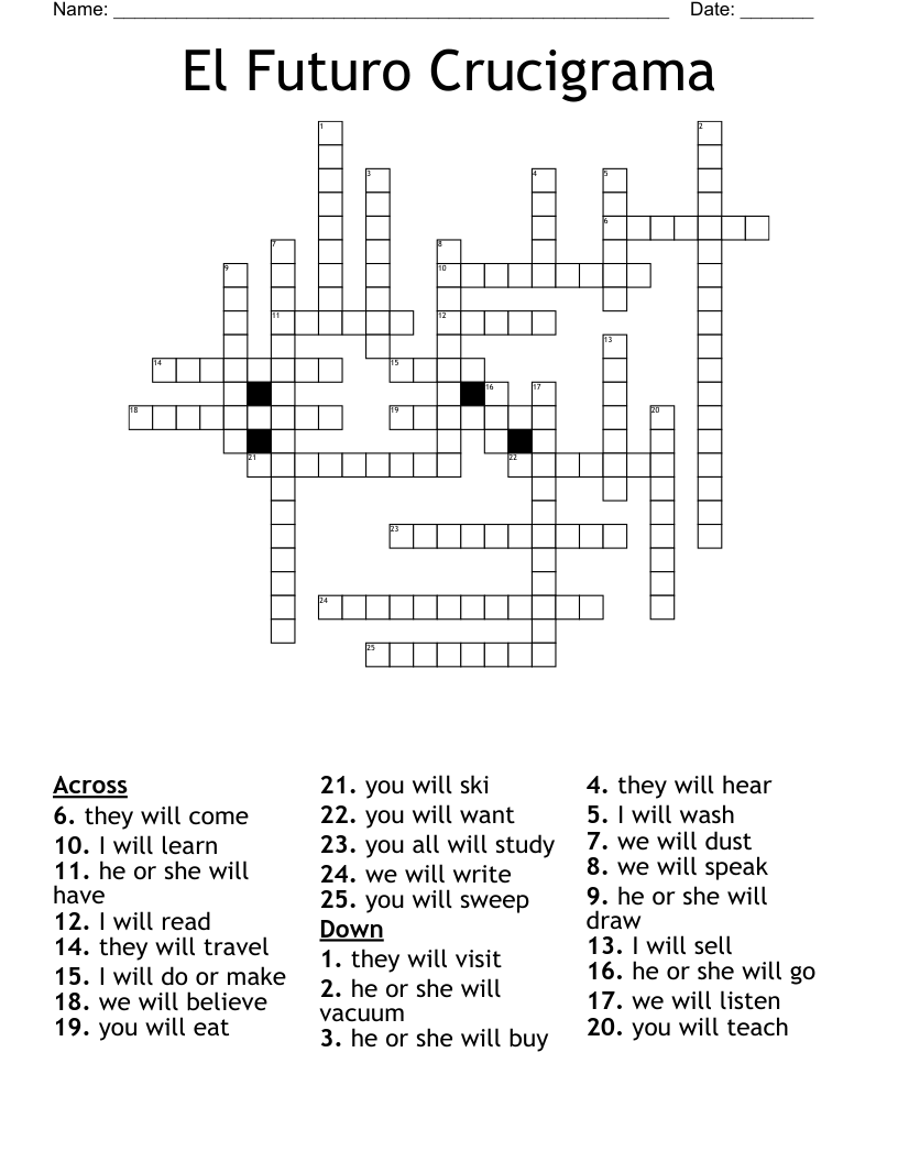 El Futuro Crucigrama Crossword