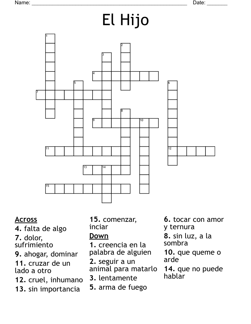 El Hijo Crossword