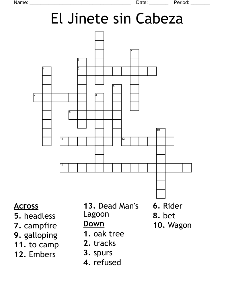 El Jinete sin Cabeza Crossword
