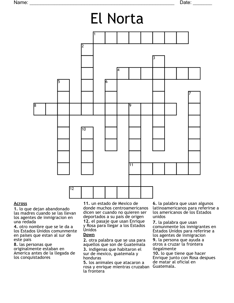 El Norta Crossword