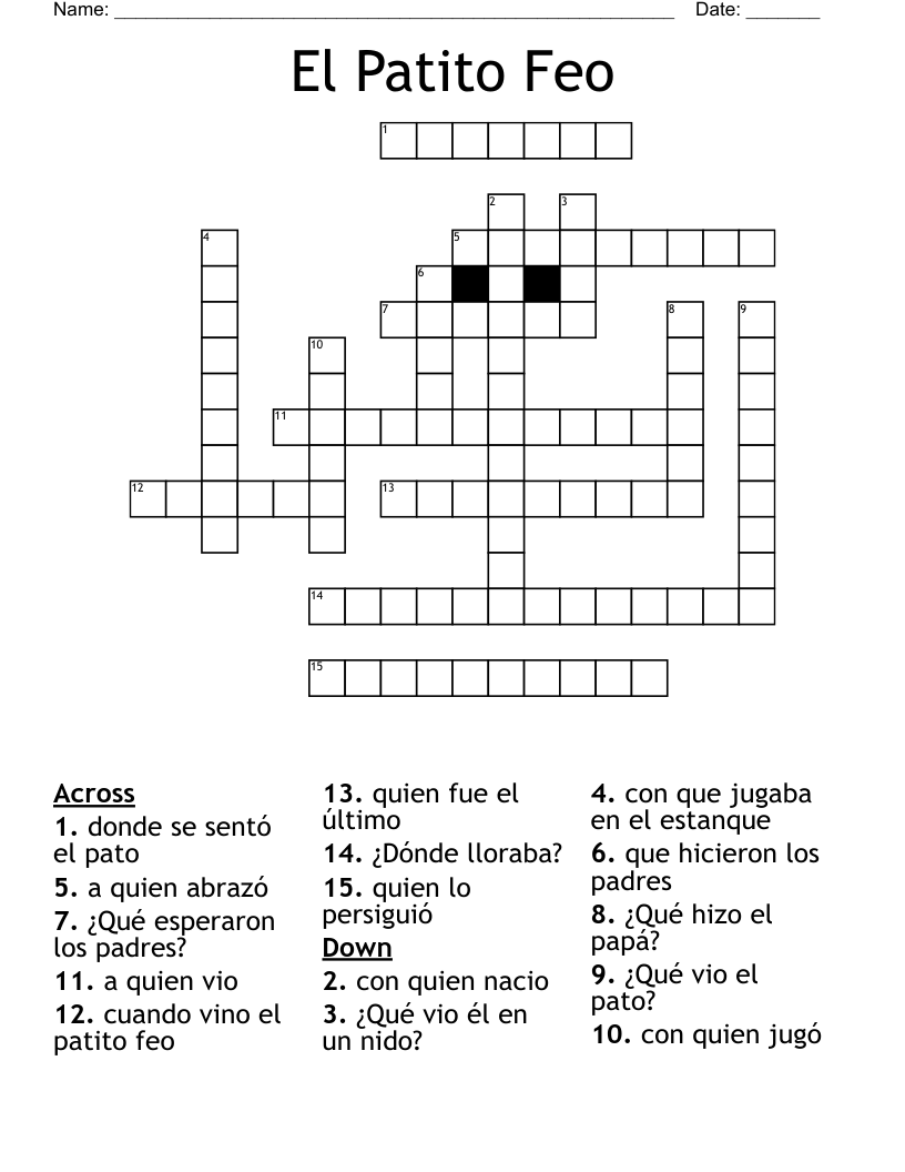 El Patito Feo Crossword