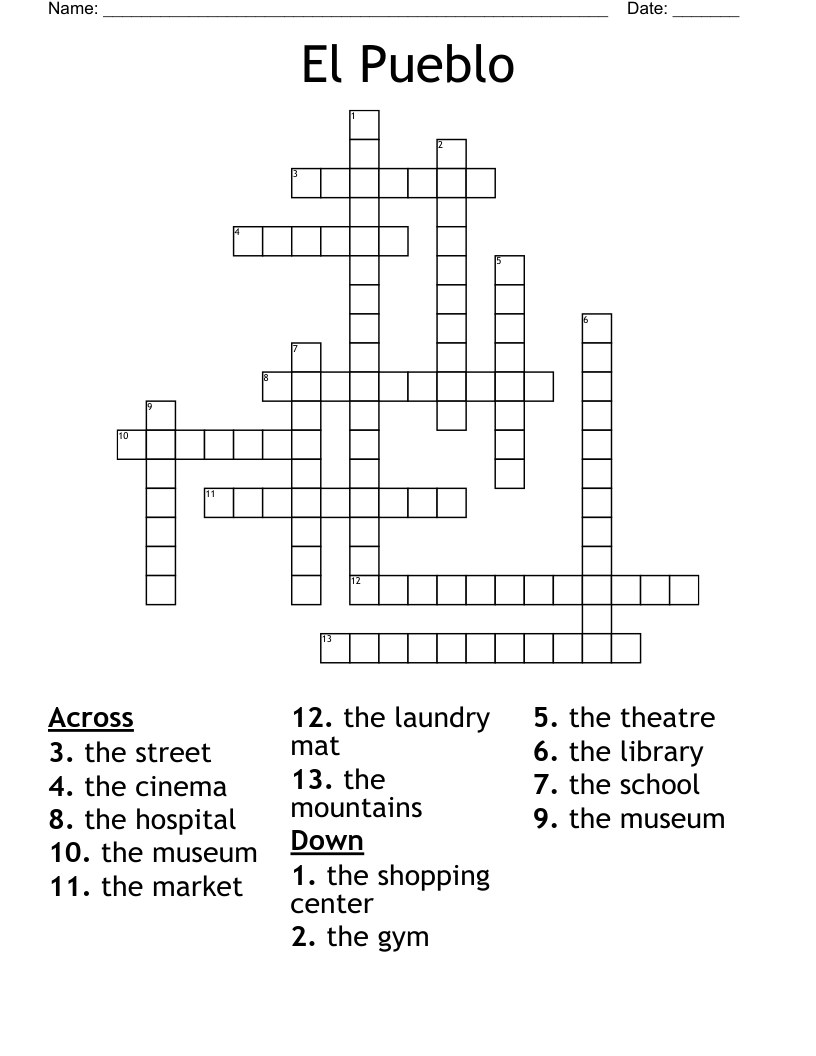 El Pueblo Crossword