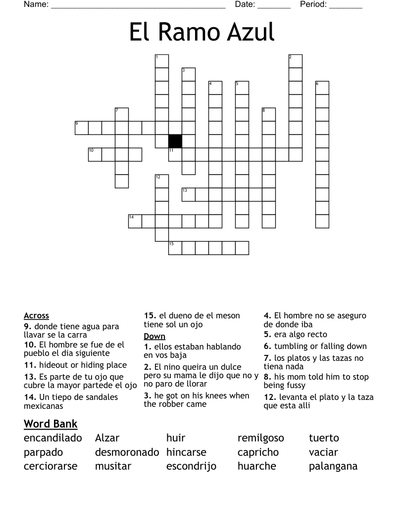 El Ramo Azul Crossword