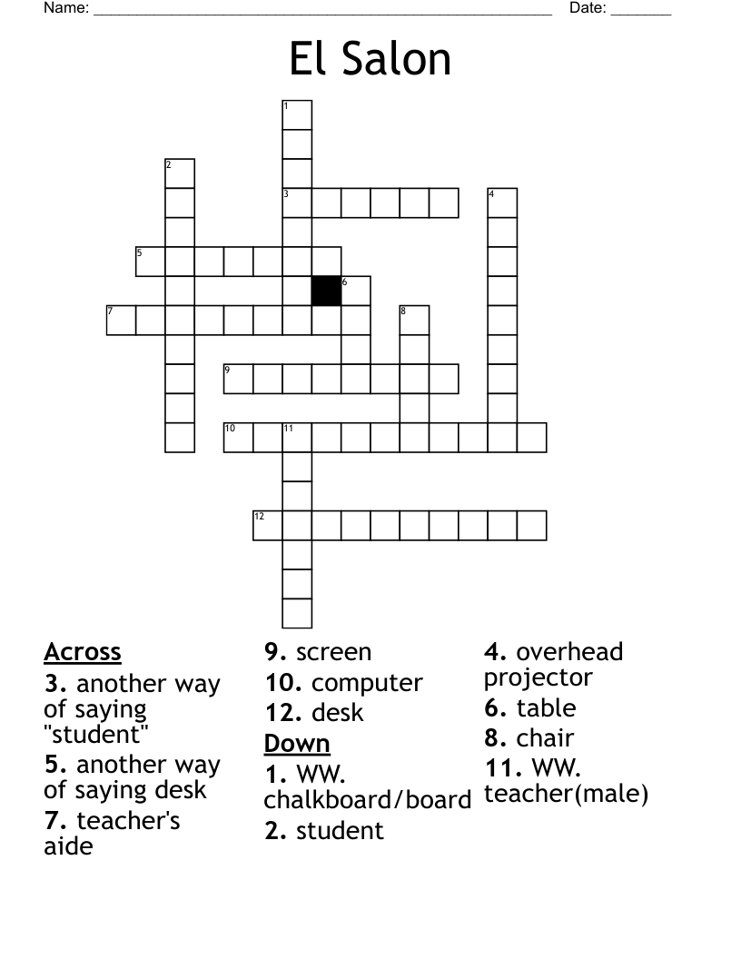 El Salon  Crossword
