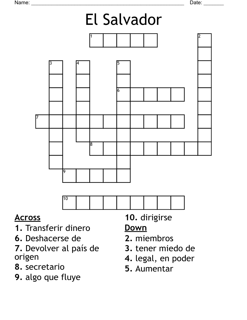 El Salvador  Crossword