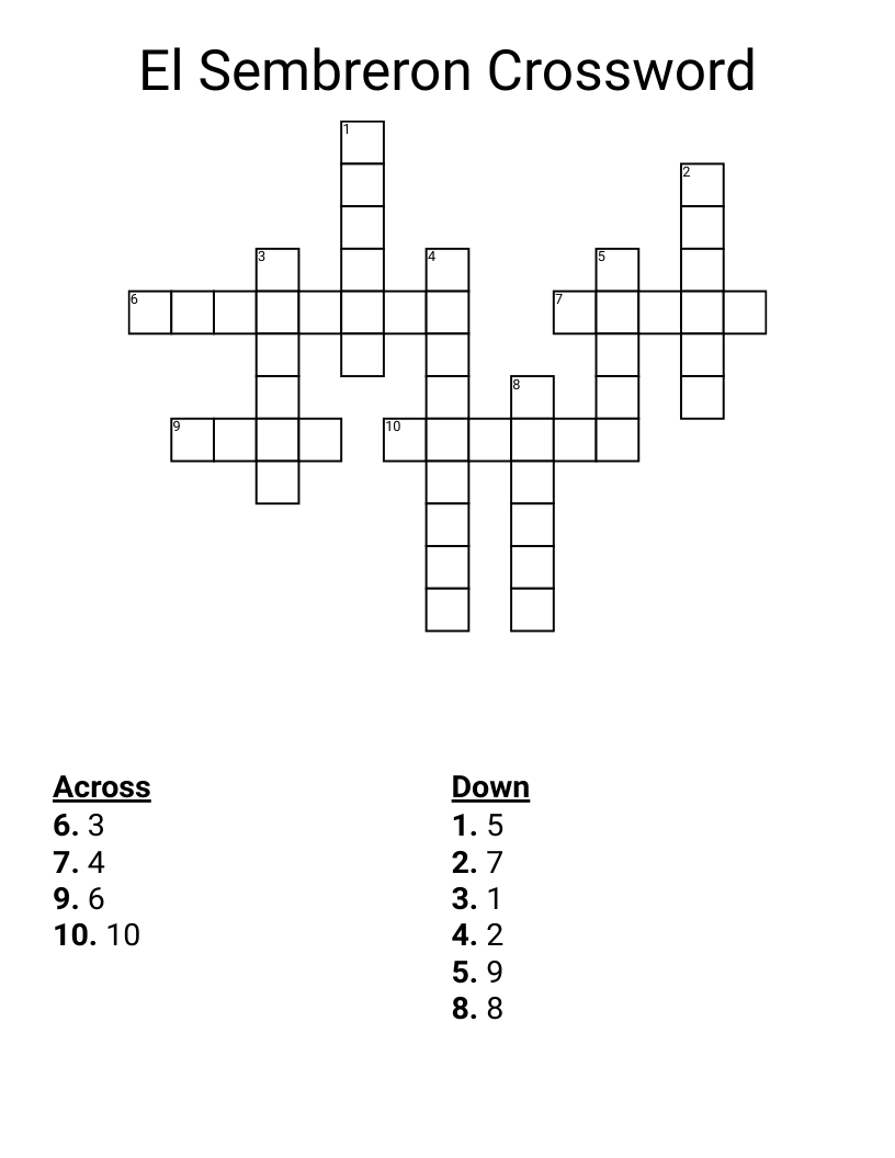 El Sembreron Crossword