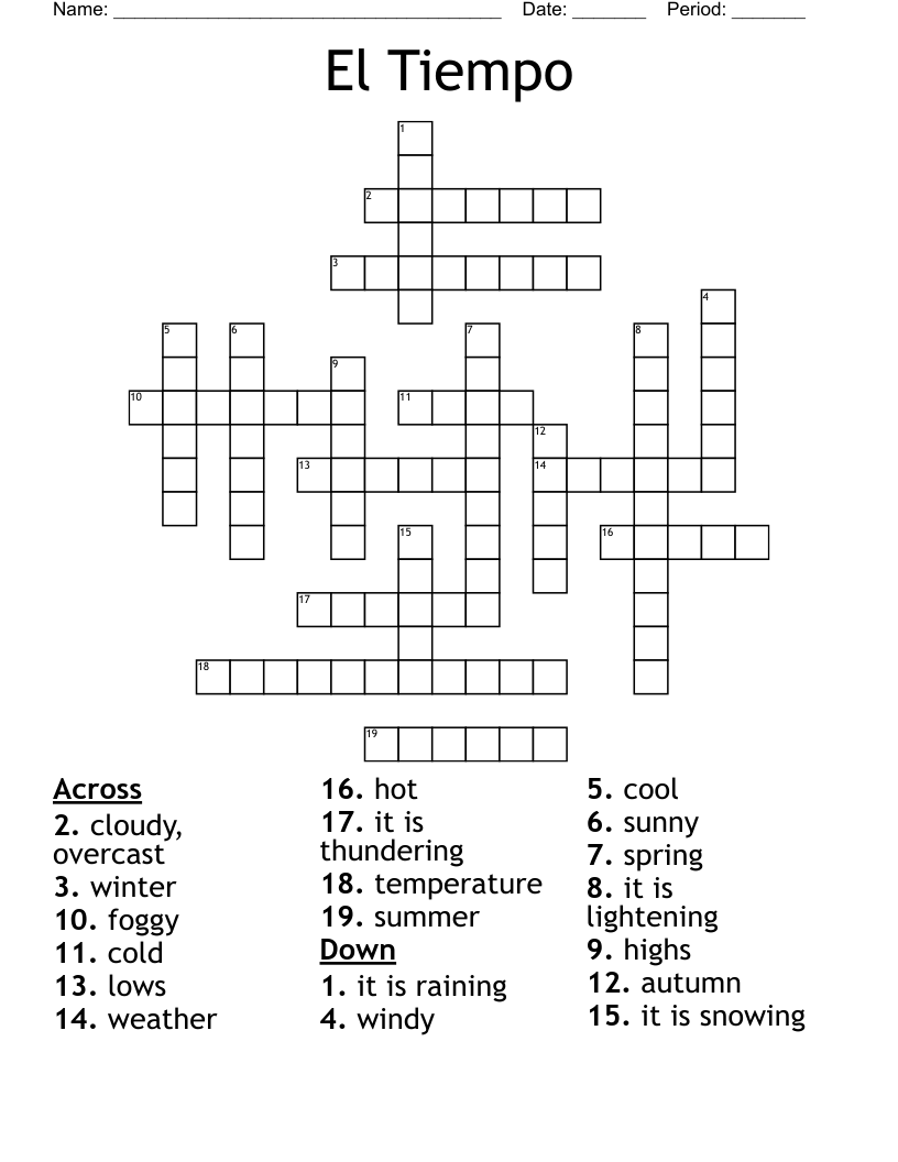 El Tiempo Crossword