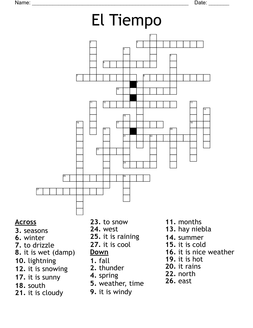 El Tiempo Crossword