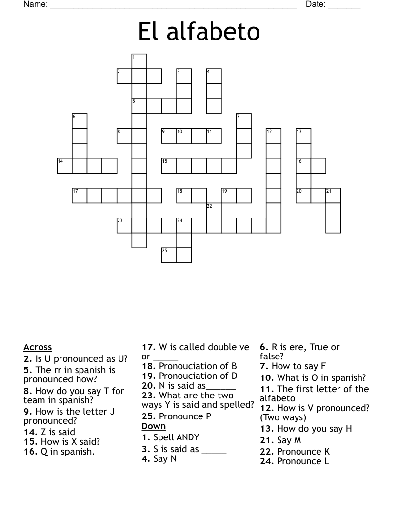 El alfabeto Crossword