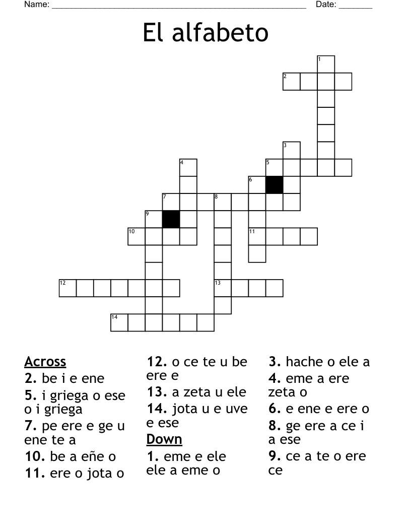 El alfabeto Crossword