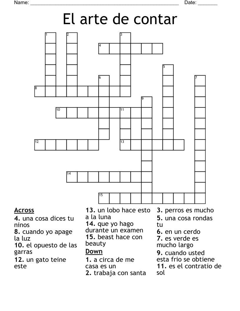 El arte de contar Crossword