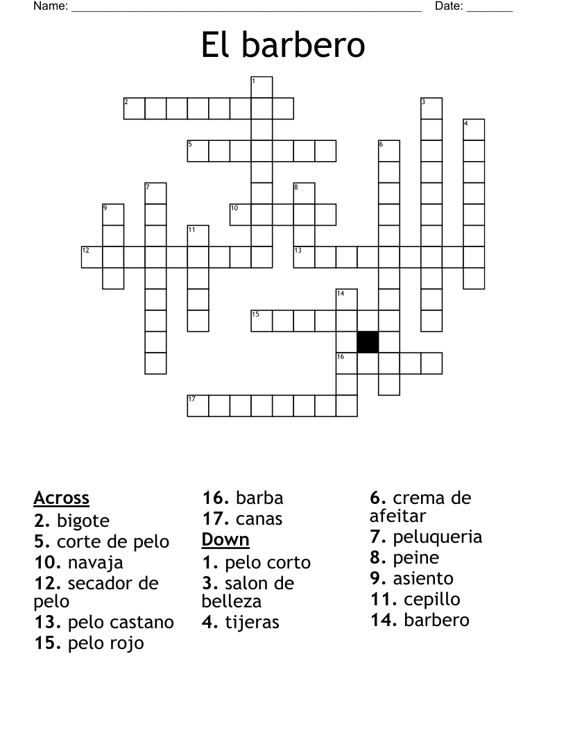 El barbero Crossword