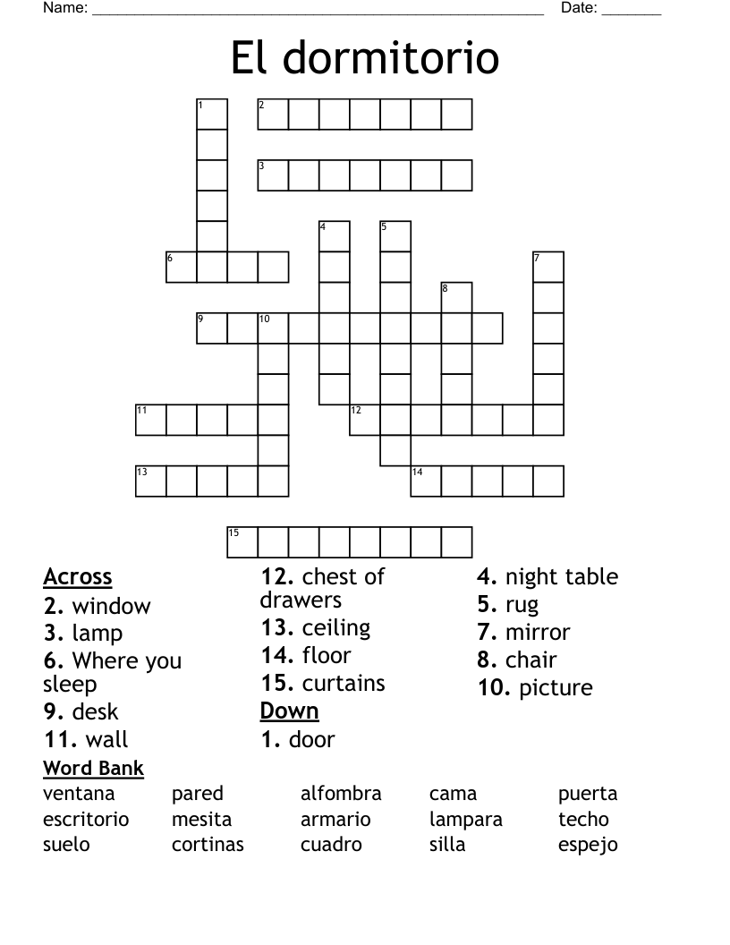 El dormitorio Crossword