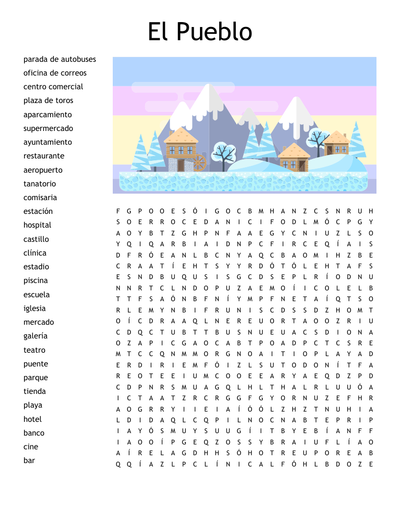 El Pueblo Word Search