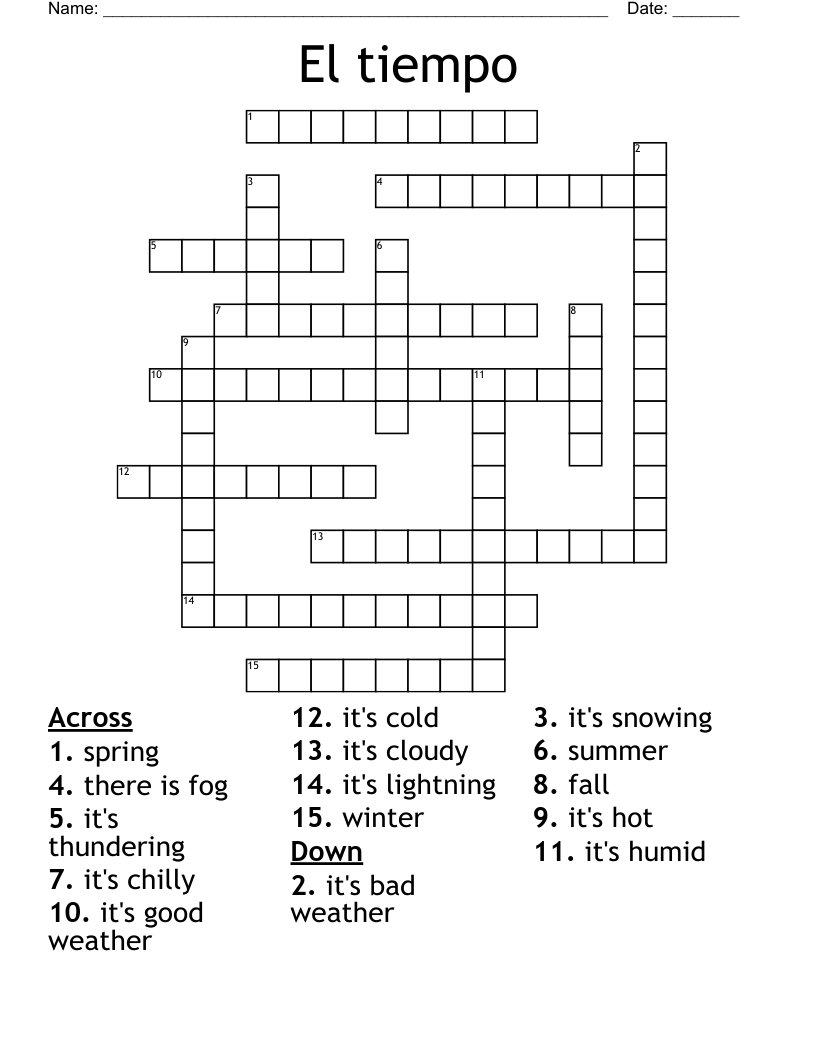 El tiempo Crossword