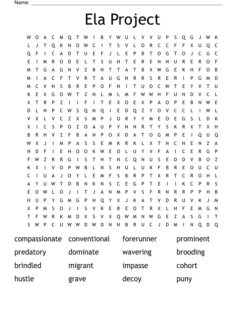 Ela Project  Word Search