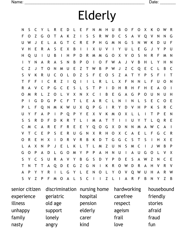 Elderly Word Search