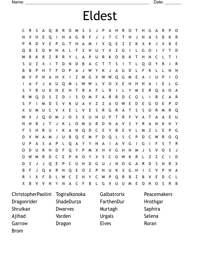 Eldest Word Search