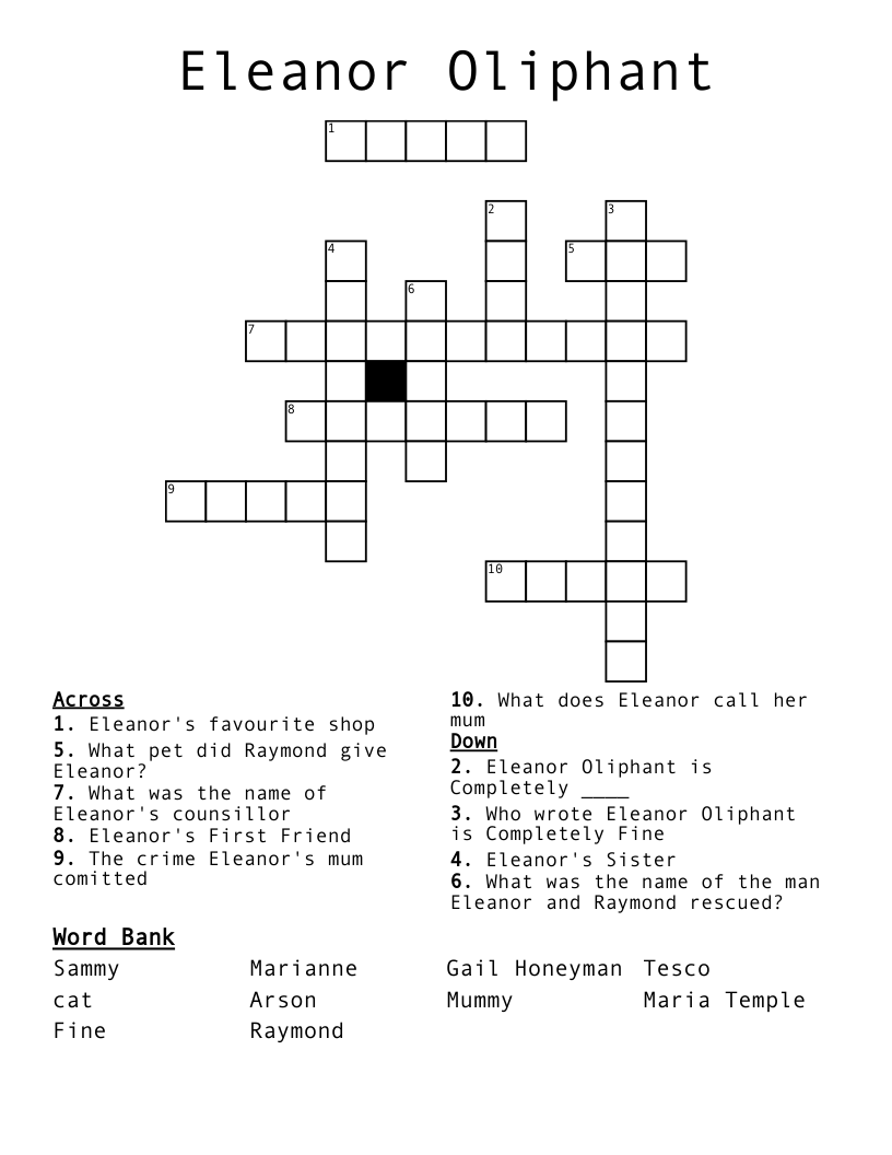 Eleanor Oliphant  Crossword
