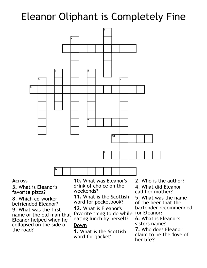 Eleanor Oliphant is Completely Fine Crossword