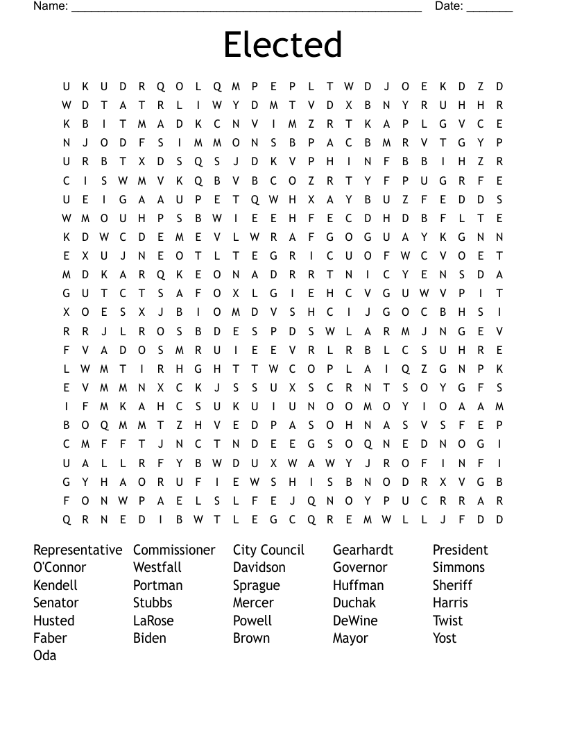 Elected Word Search