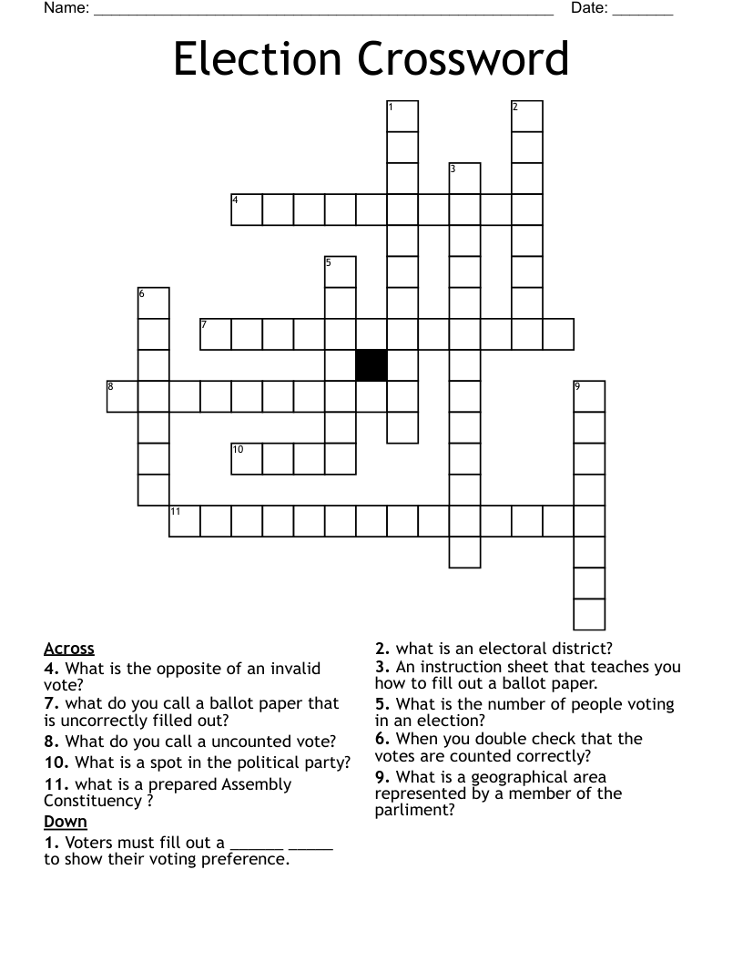 Election Crossword