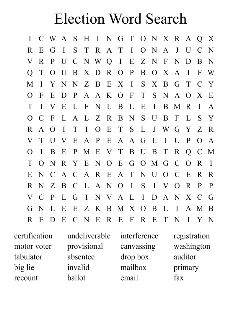 Election Word Search
