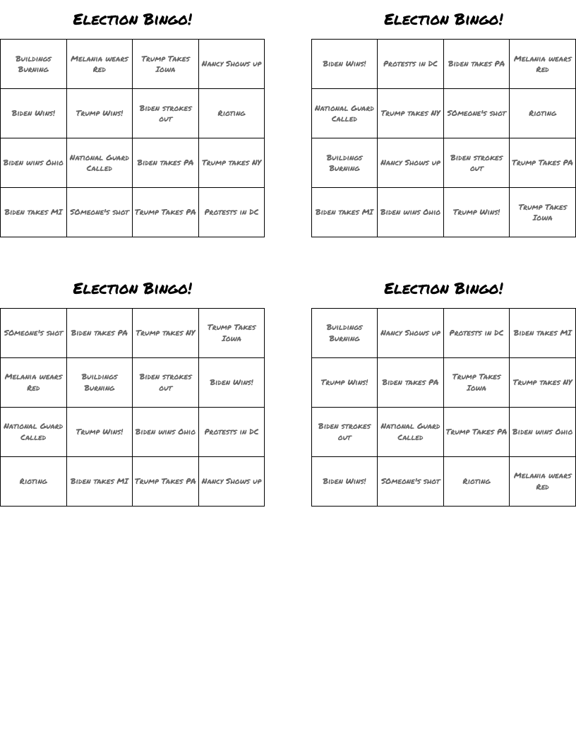 Election  Bingo!