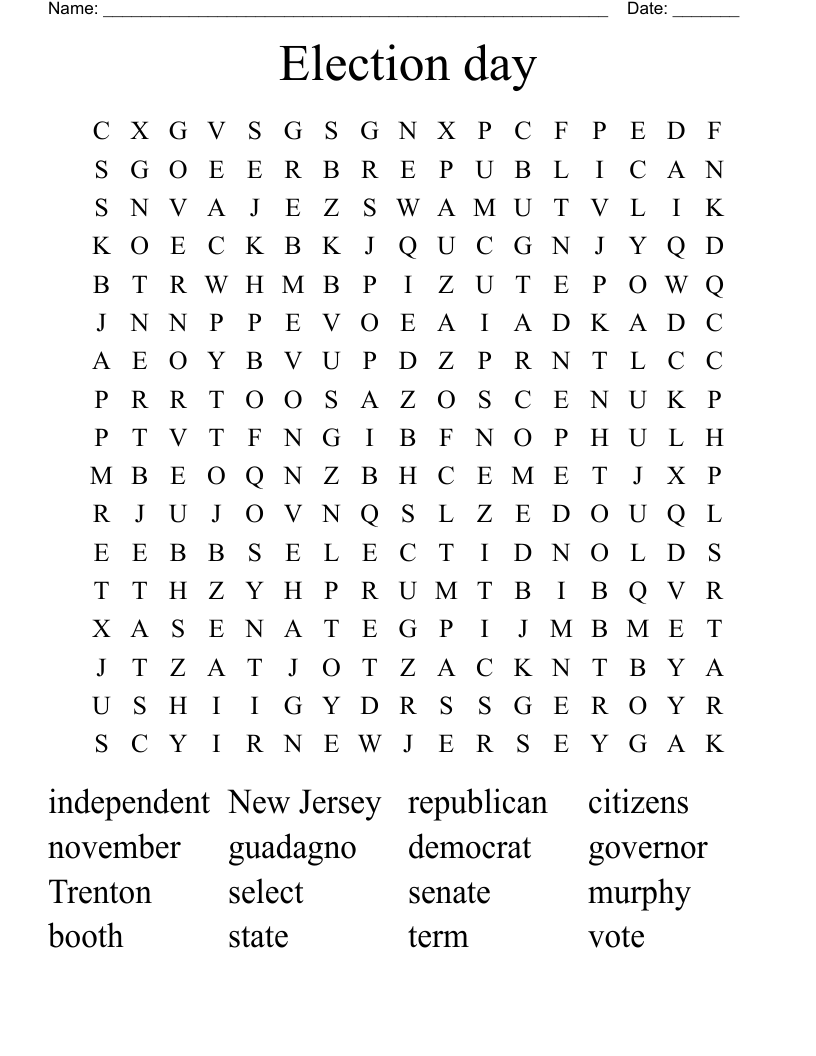 Election day Word Search