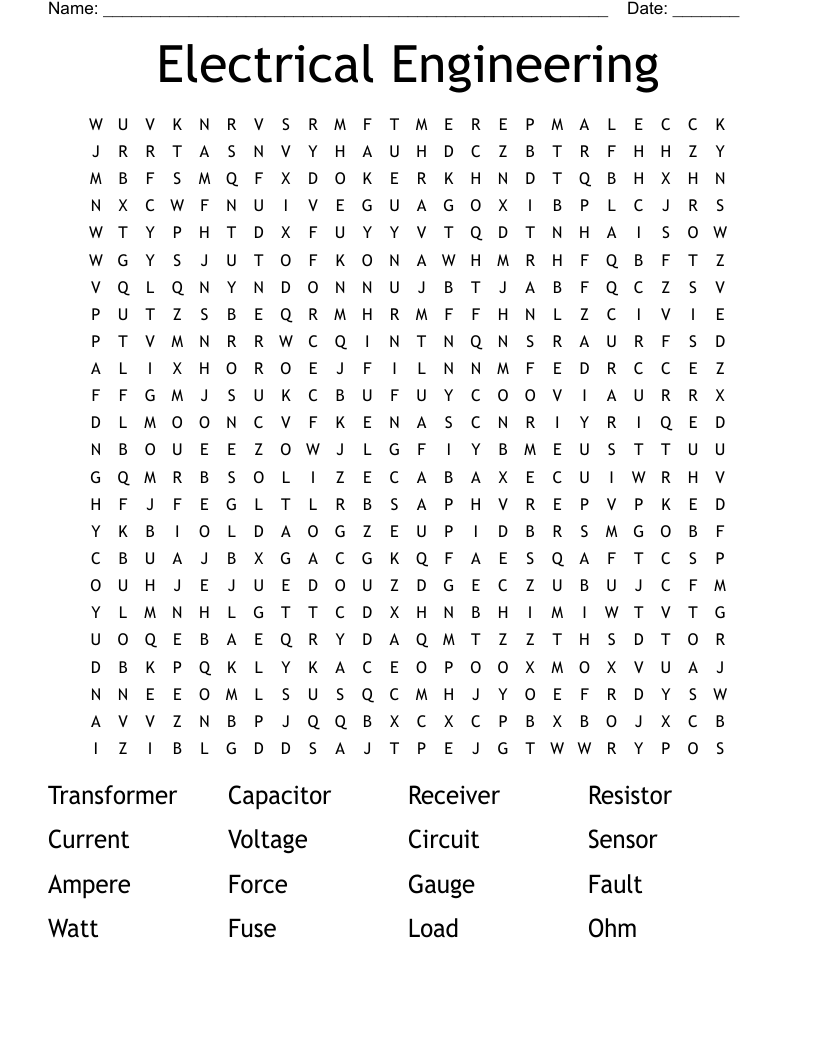 Electrical Engineering Word Search