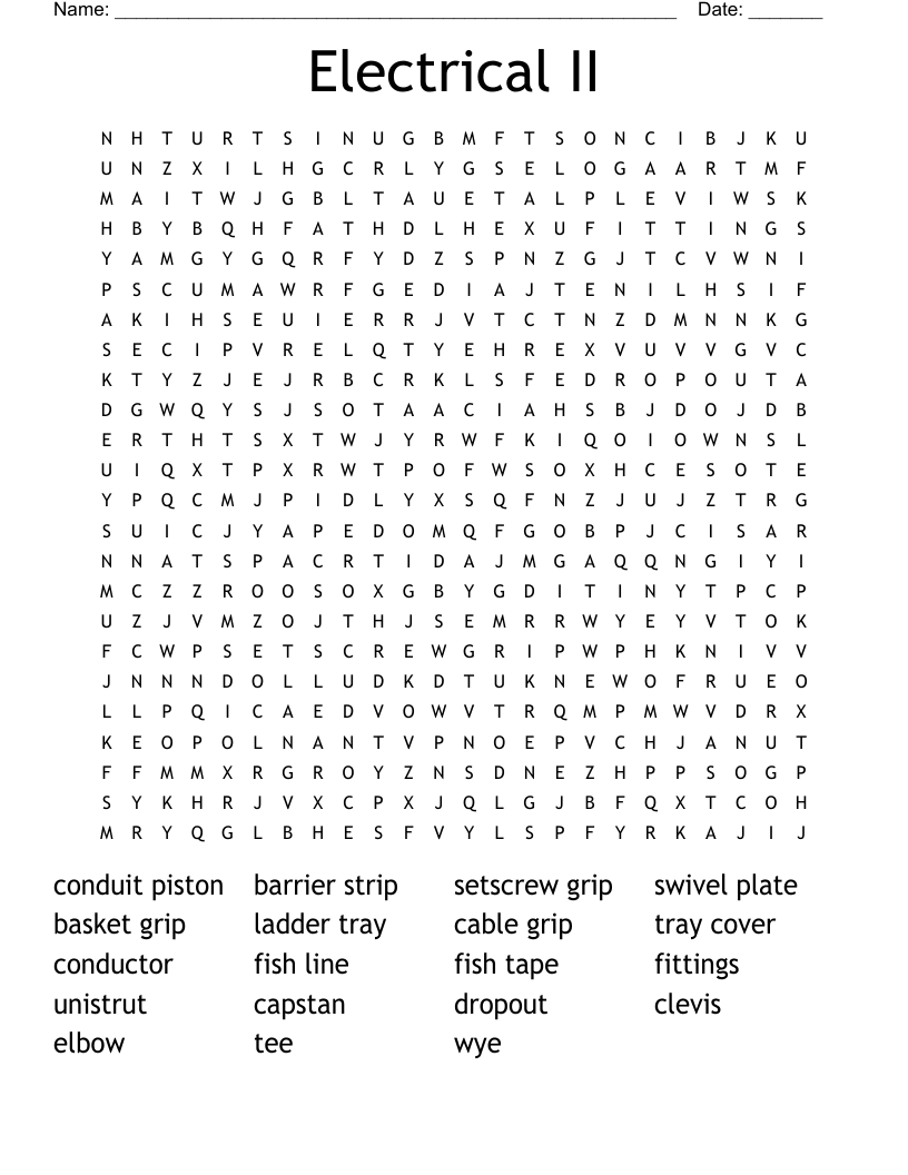 Electrical II Word Search