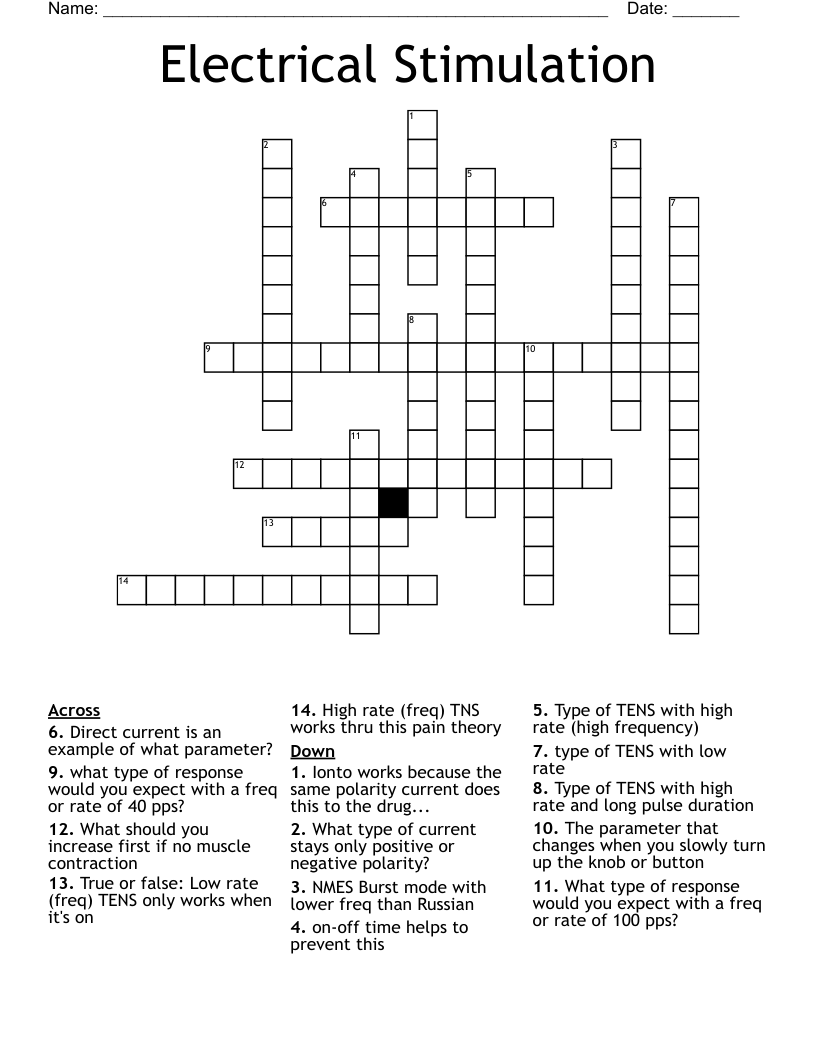 Electrical Stimulation Crossword