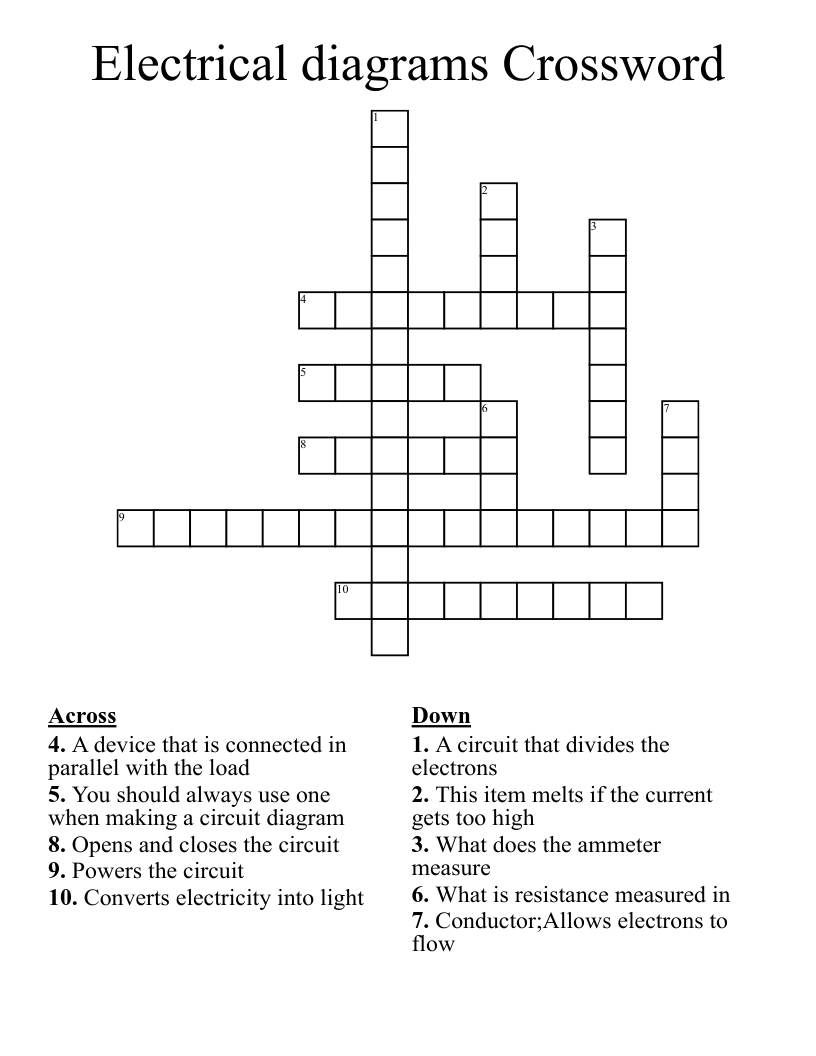 Electrical diagrams Crossword